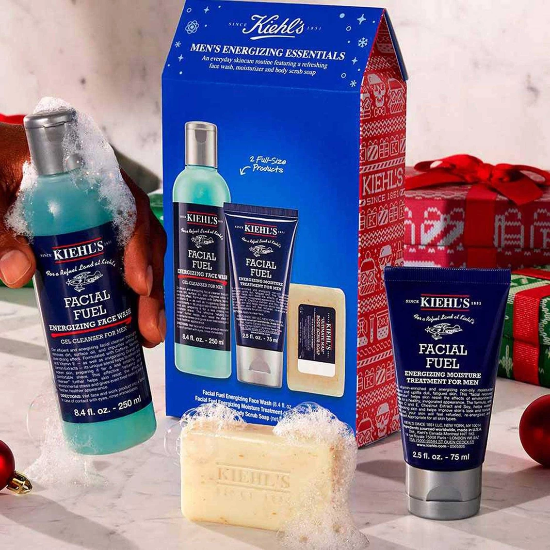 Coupon โค๏ธ Kiehl's Men's Energizing Essentials Skincare Starter Set โจ - Image 3