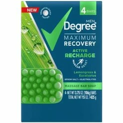 Promo ⌛ Degree Men Deep Clean Massage Bar Soap Lemongrass & Eucalyptus 4 Ct. 😉