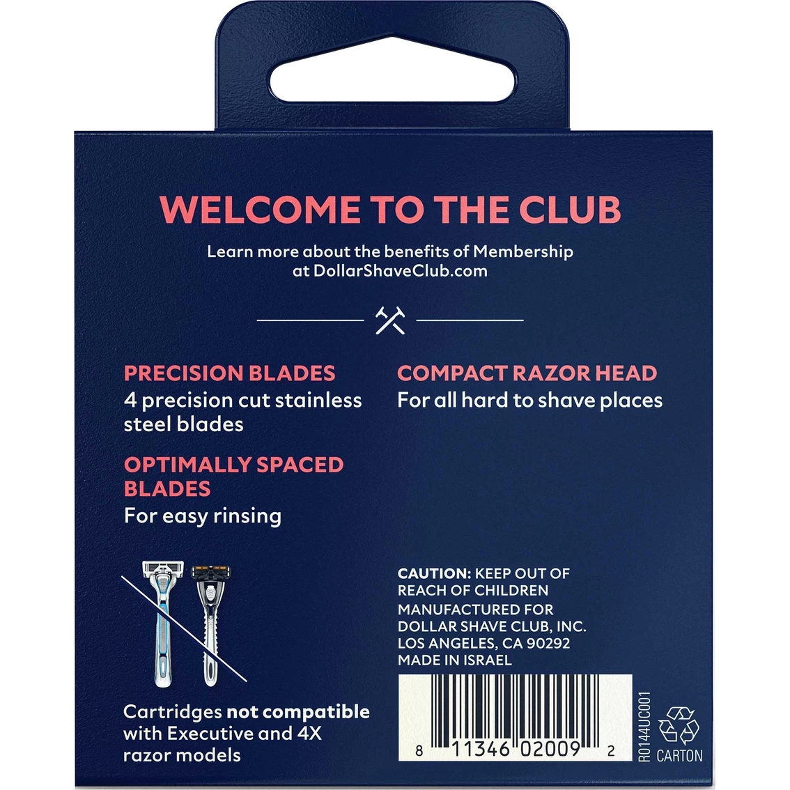 Budget ๐ Dollar Shave Club 4 Blade Razor Refill Cartridges 4 Ct. โญ - Image 2