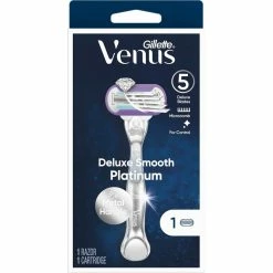 Promo 🎁 Gillette Venus Platinum Extra Smooth Metal Handle Razor With 1 Refill 🎁