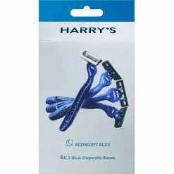 New ⌛ Harry's Dark Blue Disposable Razors 4 Ct. 🧨